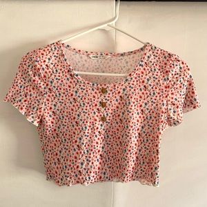 Floral white top, 9, kid